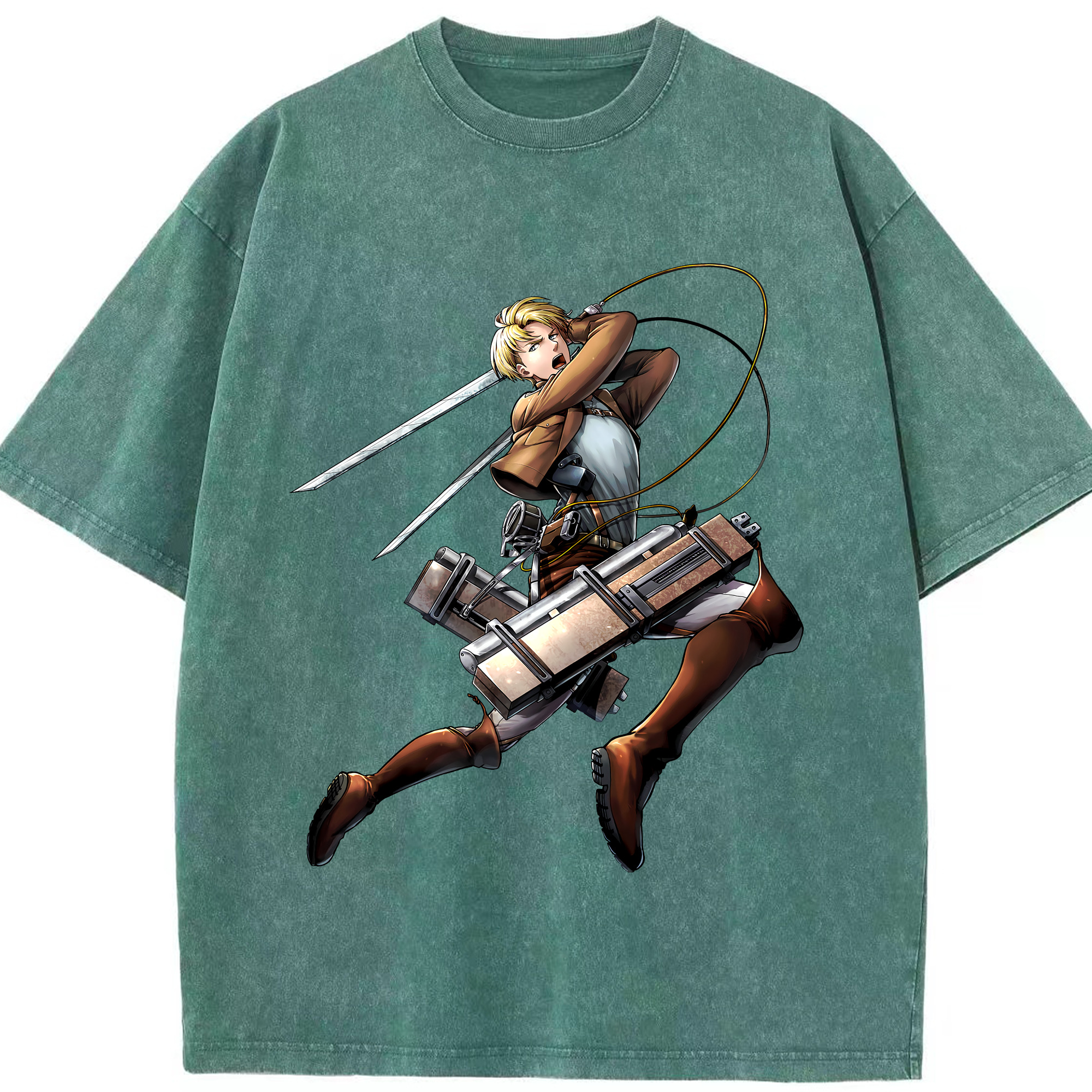 （画像用） 進撃の巨人 Attack on Titan 綿100% ヴィンテージ風 半袖Tシャツ（フロントプリント）